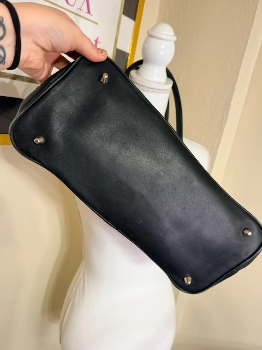 Vintage‎ Coach Black Leather Tote